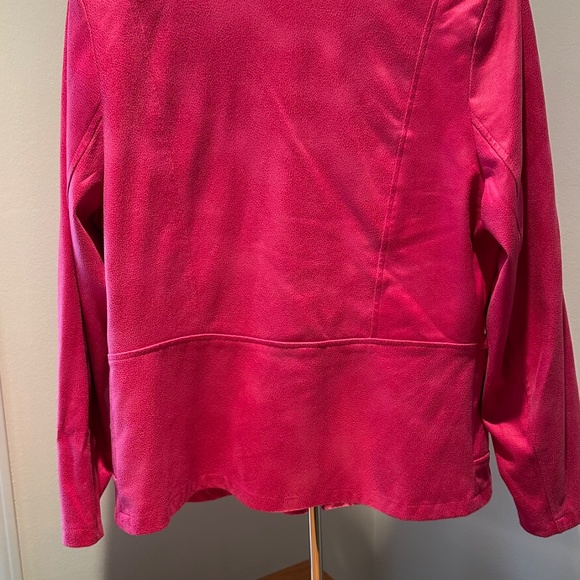 One on One Brand Vegan Leather Fushia Jacket Sz L-XL - Picture 3 of 7